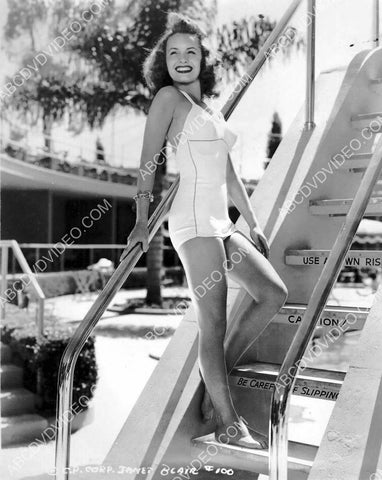 beautiful Janet Blair climbing up the diving board 8b20-18612