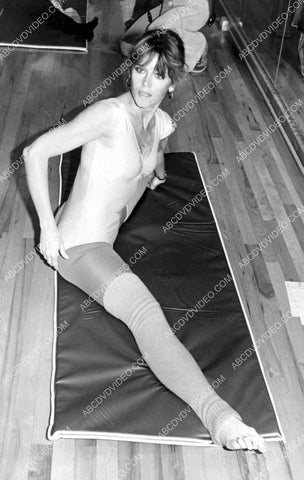 athletic Jane Fonda stretching before her aerobics workout 8b20-20157