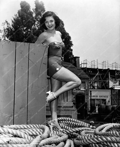 Anne Bancroft does cute pinup pose on dock 8b20-2449