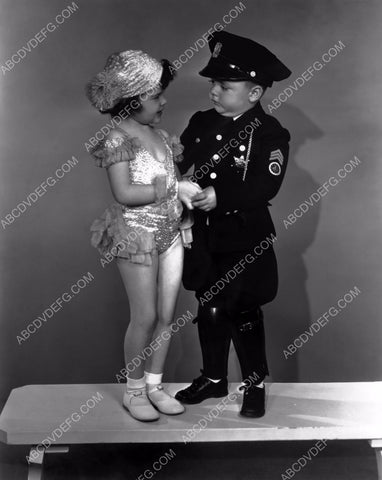 Our Gang Darla Hood Spanky McFarland dressed as motorcycle cop 8b20-2674