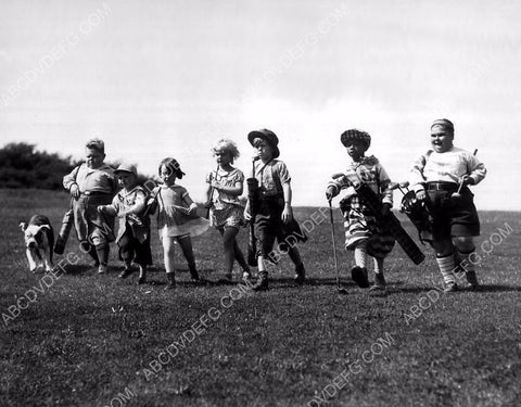 Our Gang kids Norman Chubsy Ubsy Joe Cobb others play round of golf 8b20-2789