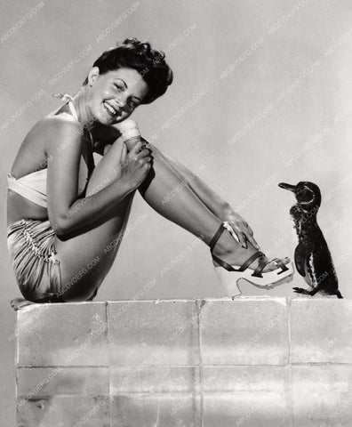 Barbara Bates an ice cream cone and penguin cheesecake pinup pose 8b20-3208