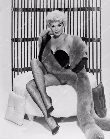 sexy Barbara Nichols in fur and fishnets portrait 8b20-3358
