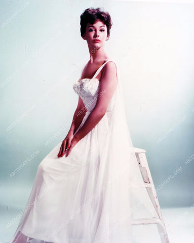 Barbara Rush in white dress portrait 8b20-3410