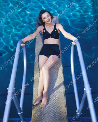 gorgeous Barbara Stanwyck in swimwear laying on the diving board 8b20-3511