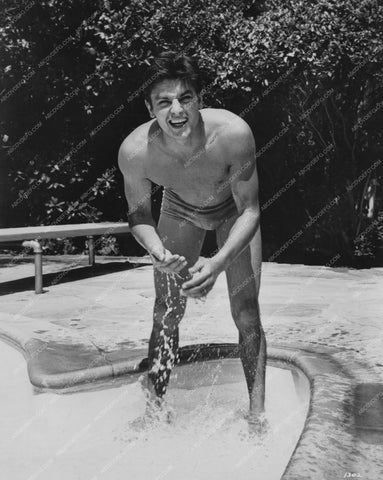 Alain Delon in his speedo getting wet in the swimming pool 8b20-3633