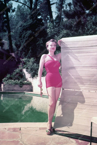 beautiful Anne Baxter in swimwear out by the pool 8b20-4172
