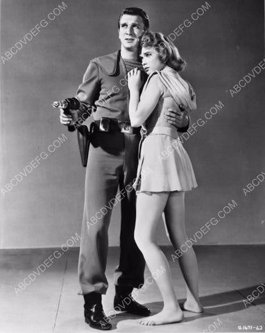Leslie Nielsen Anne Francis posing for sci-fi film Forbidden Planet 8b20-4268