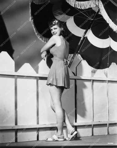 cute Anne Gwynne models new swimwear under umbrella 8b20-4281