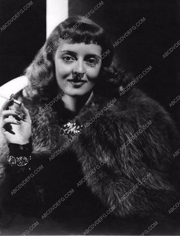 Bette Davis in fur smoking a cigarette 8b20-4753