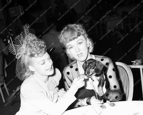 candid Betty Hutton and friend and one cute dog 8b20-4925