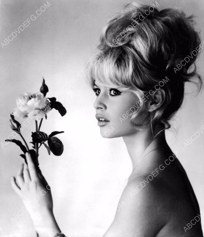 gorgeous Brigitte Bardot and some flowers portrait 8b20-5256