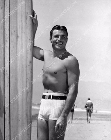 handsome Buster Crabbe in swimwear outdoor portrait 8b20-5646