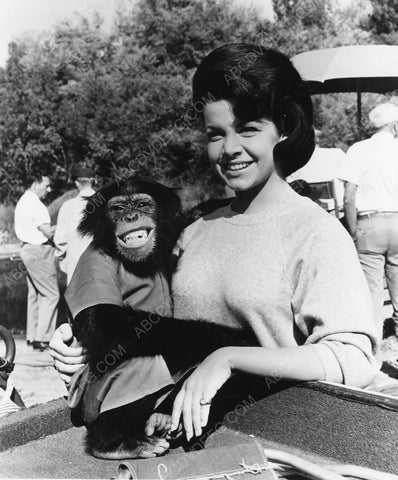 Annette Funicello and her monkey friend behind the scenes 8b20-6785