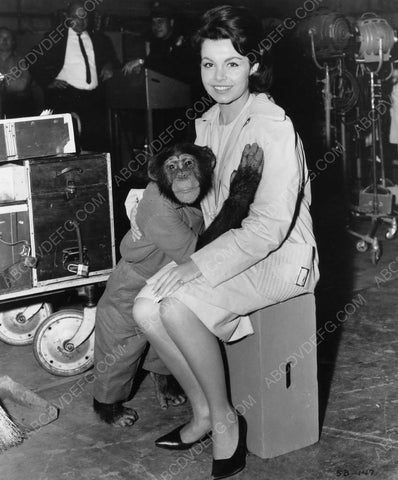 Annette Funicello and her monkey friend behind the scenes 8b20-6786