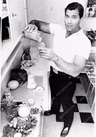candid Clint Walker makes a healthy fruity drink 8b20-7461
