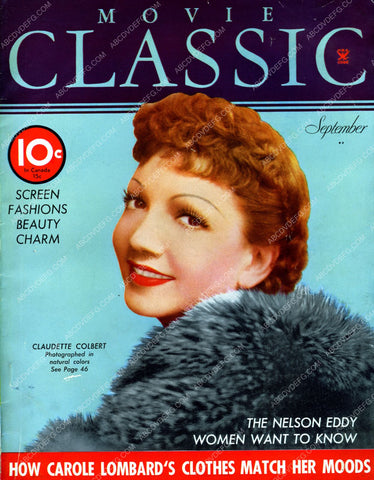 Claudette Colbert magazine cover Movie Classics 8b20-7774