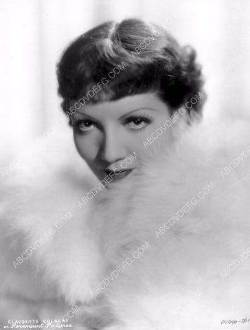 Claudette Colbert in white fur 8b20-8856