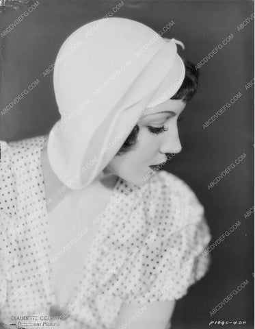 Claudette Colbert in hat portrait 8b20-8863