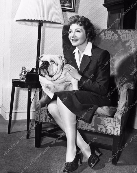 Claudette Colbert and a big bulldog 8b20-8873 – ABCDVDVIDEO