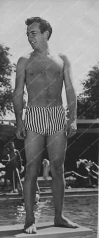 Bobby Darin in swim trunks standing on the diving board 8b20-9297