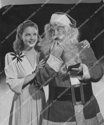 crp-00075 1941 news photo Barbara Britton and Santa Claus for Christmas Parade crp-00075