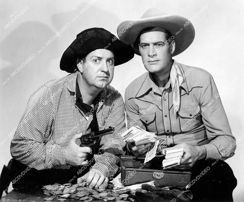 crp-10225 1945 photo Charles Starrett, Smiley Burnette & cash box Durango Kid film Two Fisted Stranger crp-10225