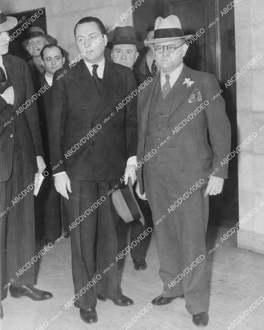 crp-01033 1936 crime photo Bruno Hauptmann attorneys Frederick Pope, Lloyd Fisher Lindbergh Baby Kidnapping Case crp-01033