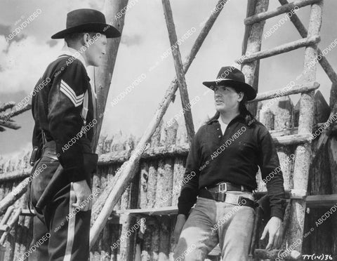 crp-10460 1957 Chuck Connors, Eddie Little Sky film Tomahawk Trail crp-10460