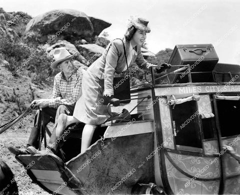 crp-10499 1944 Slim Summerville, Mary Treen on the stagecoach film Swing in the Saddle crp-10499