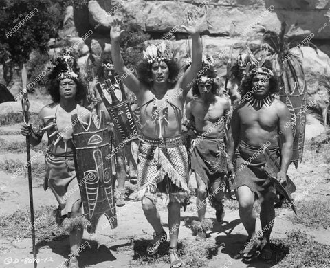 crp-10663 1952 Charles Horvath and native headhunters Jungle Jim film Voodoo Tiger crp-10663