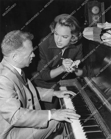 crp-01080 1959 Mickey Rooney , Terry Moore sitting at piano on set film Platinum High School crp-01080