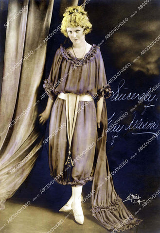 crp-10959 1910's hand tinted colored photo actress May Allison genuine autograph on Witzel studios portrait crp-10959