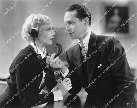 crp-11003 1935 Una Merkel cool old telephone operator headset, Franchot Tone film One New York Night crp-11003