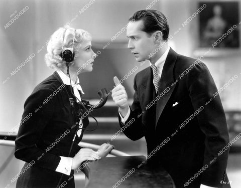 crp-11005 1935 Una Merkel cool old telephone operator headset, Franchot Tone film One New York Night crp-11005