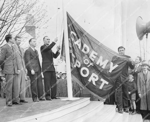crp-11537 1940 news photo Capt Eddie Rickenbacker, Babe Ruth, Don Budge, Christy Walsh dedicate new sports playground crp-11537