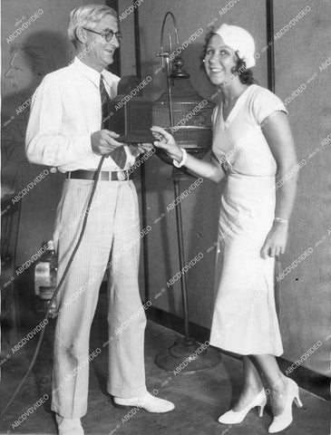 crp-11543 1931 Helen Charleston Radio Jester is Prettiest Girl of the Air w her Uncle John Daggett crp-11543