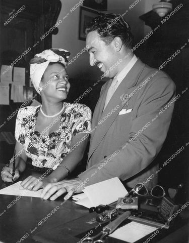 crp-11547 1945 music jazz blues singer Hazel Scott marries Rev Adam Clayton Powell get marriage license crp-11547