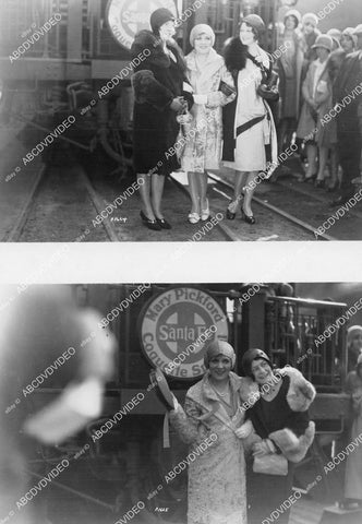 crp-11852 1929 Hollywood movie train railroad Mary Pickford w family & friends at train station LA Santa Fe Coquette Special crp-11852