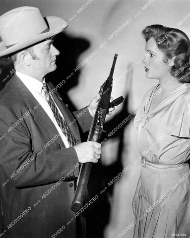 crp-11875 1952 gunsmith David Marshall Williams goes over gun safety w Jean Hagen film Carbine Williams crp-11875