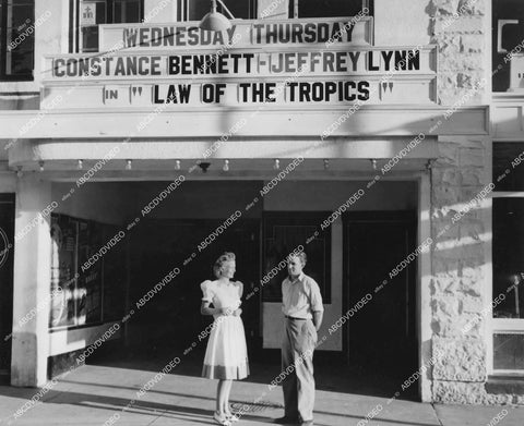 crp-11892 1943 Evelyn Keyes w Horace Pugh at local movie theatre historic Hollywood filming location Kanab Utah crp-11892