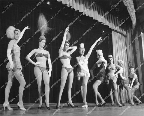 crp-12002 1970's Las Vegas Dunes Hotel sexy dancers showgirls w great legs stage show La Parisienne crp-12002