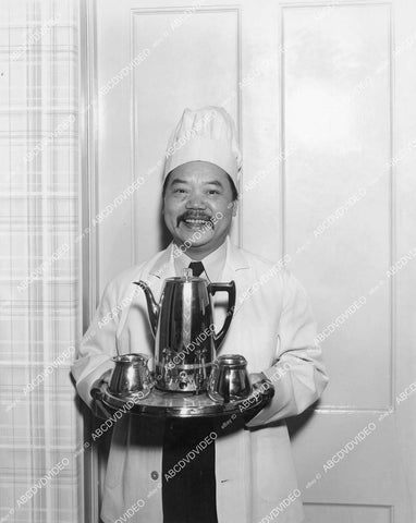 crp-12073 1930's Chinese actor Willie Fung w new kitchen accessories crp-12073