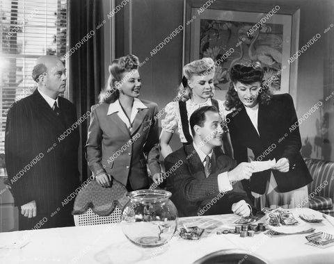 crp-12109 1944 Ferris Taylor, Jane Frazee, Joan Davis, Judy Clark, John Hubbard film Beautiful But Broke crp-12109