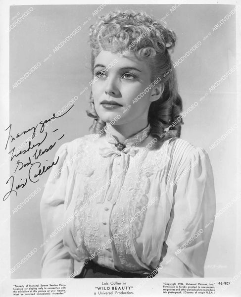 crp-12172 1946 Lois Collier portrait w genuine autograph film Wild Bea ...