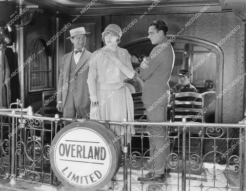 crp-12208 1927 Claire Windsor, William Haines on back of train Overland Limited silent film A Little Journey crp-12208