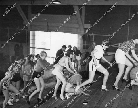 crp-01226 1937 Patsy Lee,Marjorie Reynolds,Carole Landis,Mildred Rehn chorus girls dance rehearsel film Broadway Melody 1938 crp-01226