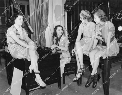 crp-01229 1937 chorus girls dancers take break from rehearsel MGM Studios film Broadway Melody of 1938 crp-01229