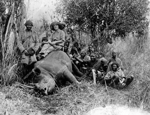 crp-12337 1920's Osa Johnson pics of African Safari w a rhinoceros crp-12337