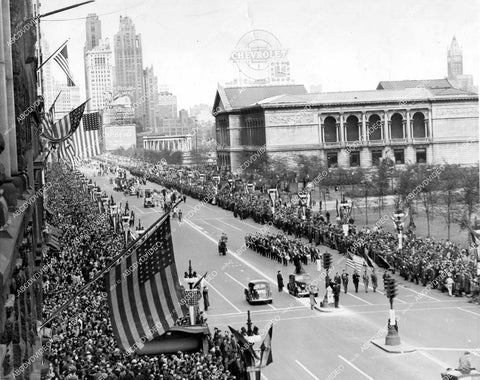 crp-12346 1939 news photo historic Chicago Michigan Ave parade for American Legion crp-12346